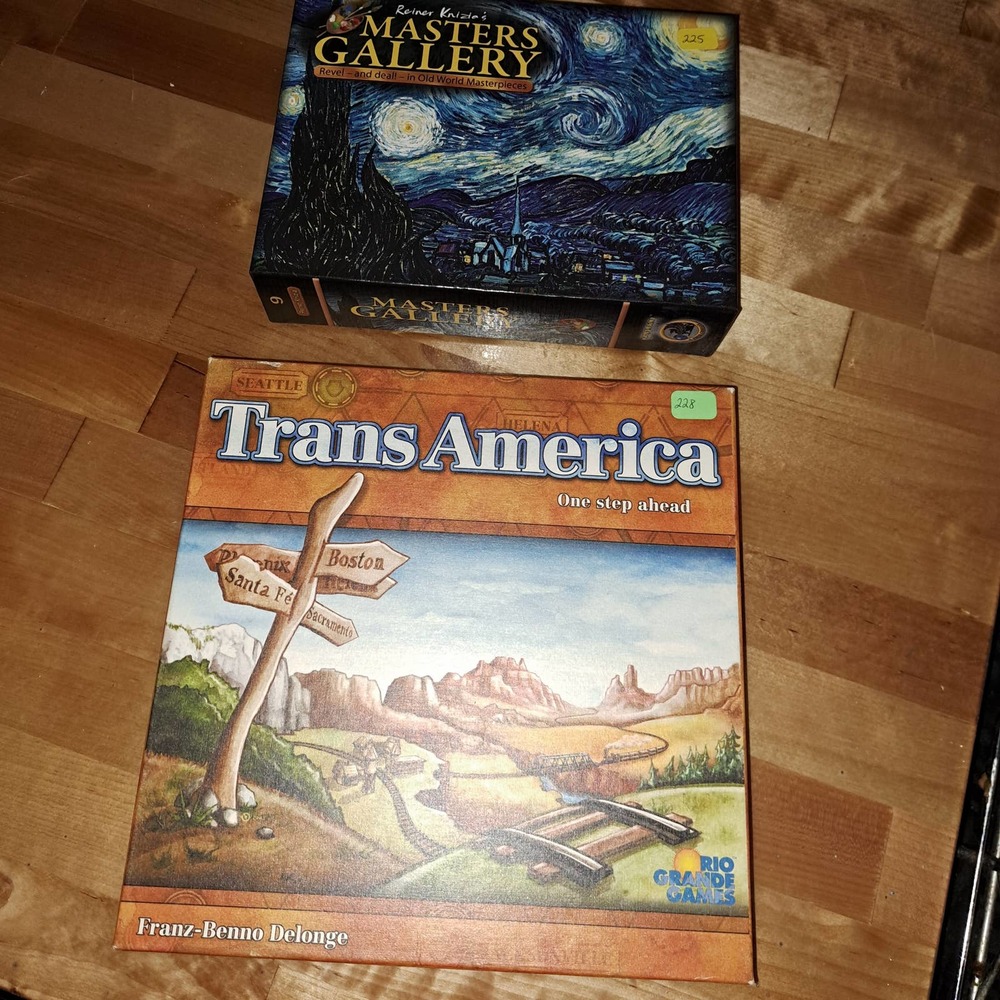 GAME NIGH FUN! 2 Games - Masters Gallery Art & Trans America Train Board games